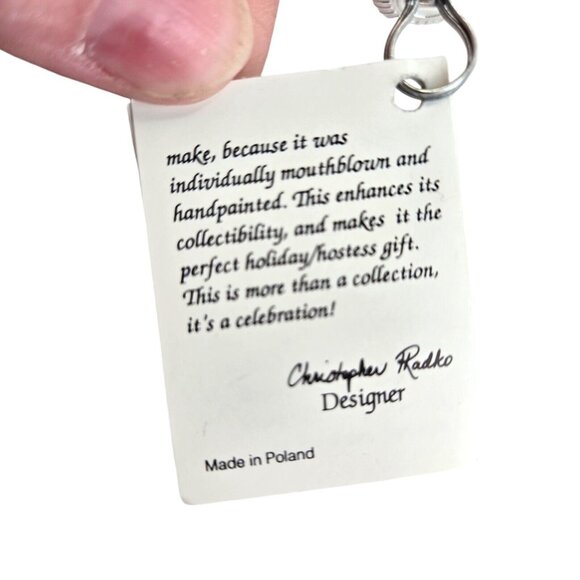 Radko Christmas Russain Santa White Ornament Rare Pink Staff W Tag - Picture 13 of 15